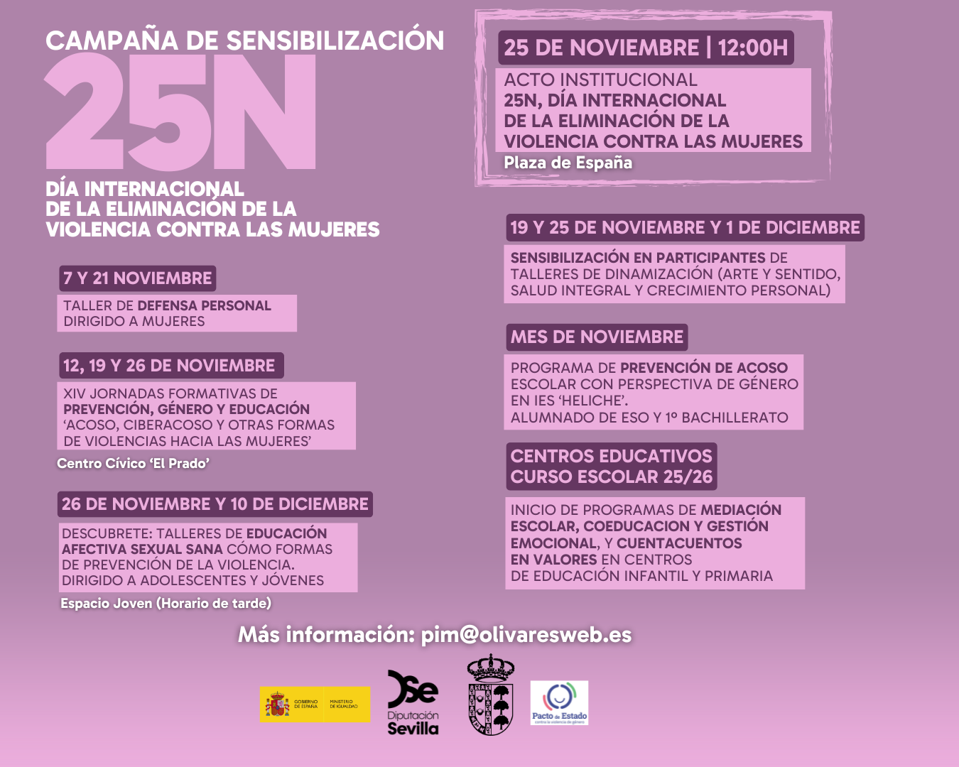 PROGRAMACIÓN GENERAL 25N OLIVARES